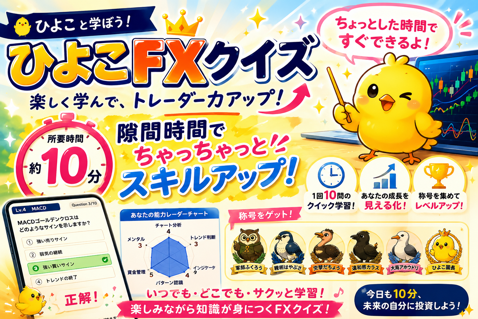 ひよこFXクイズ 1回10問でチャート力アップ