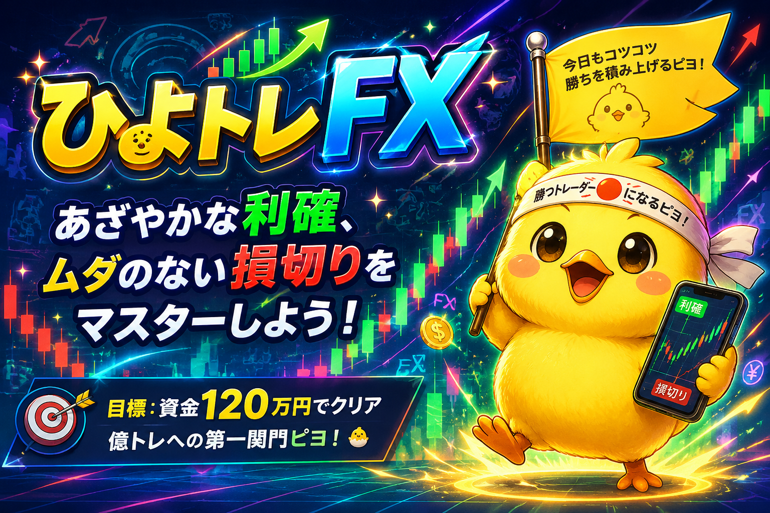 ひよトレFX チャートを見ながらBUY・SELL・決済を選ぶFX体験ミニゲーム