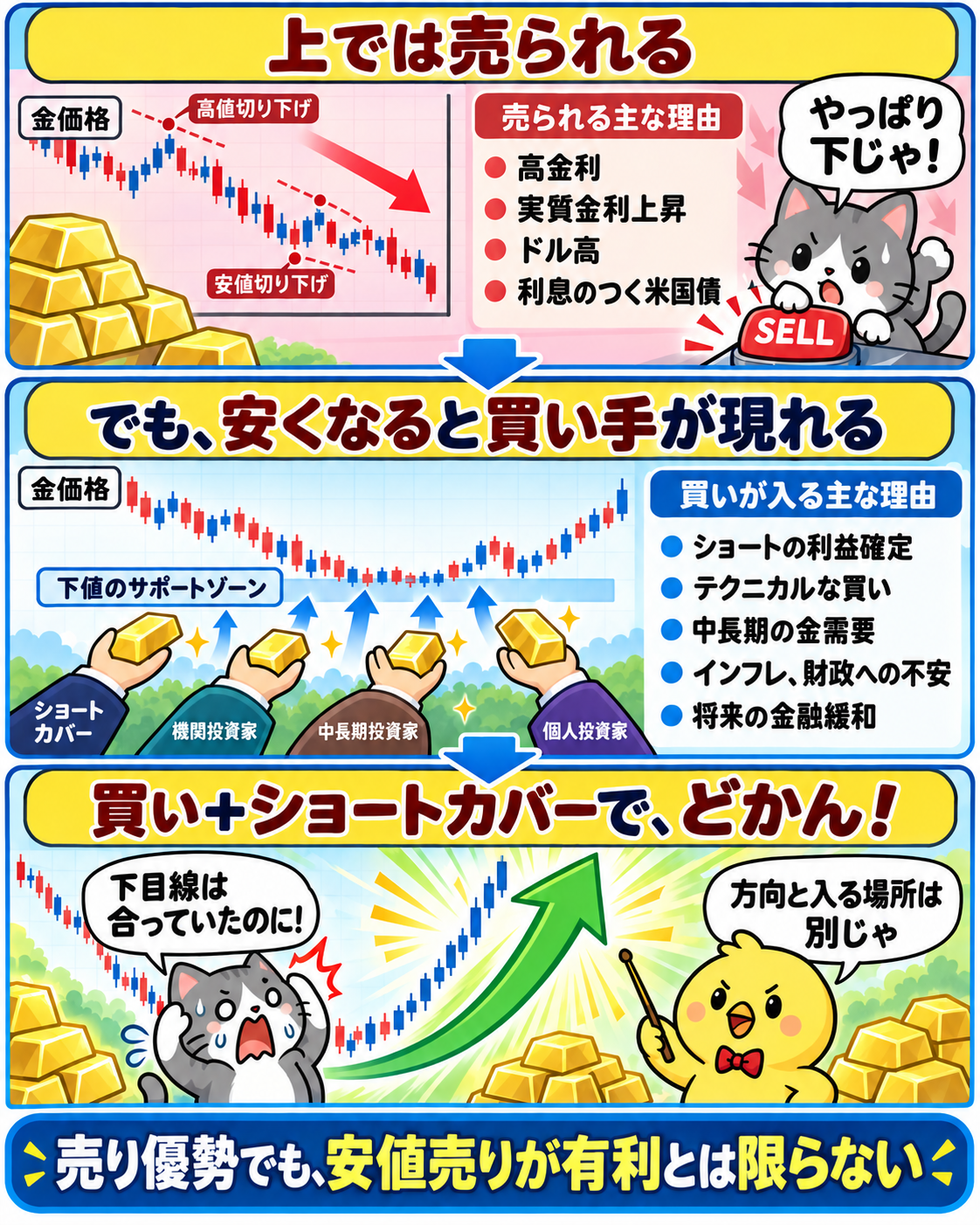 売り優勢でも安値売りがショートカバーで焼かれる仕組み